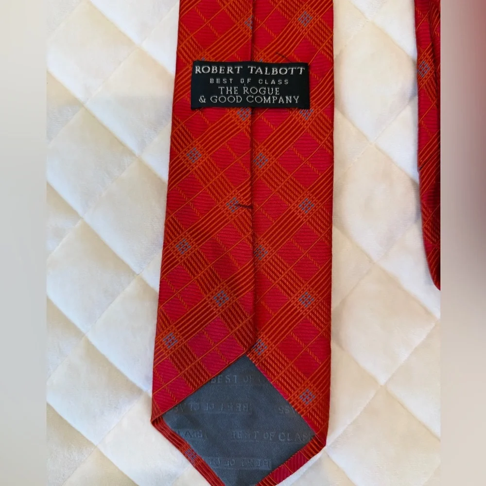 Robert Talbott Red Geometric Vintage Silk Neck tie